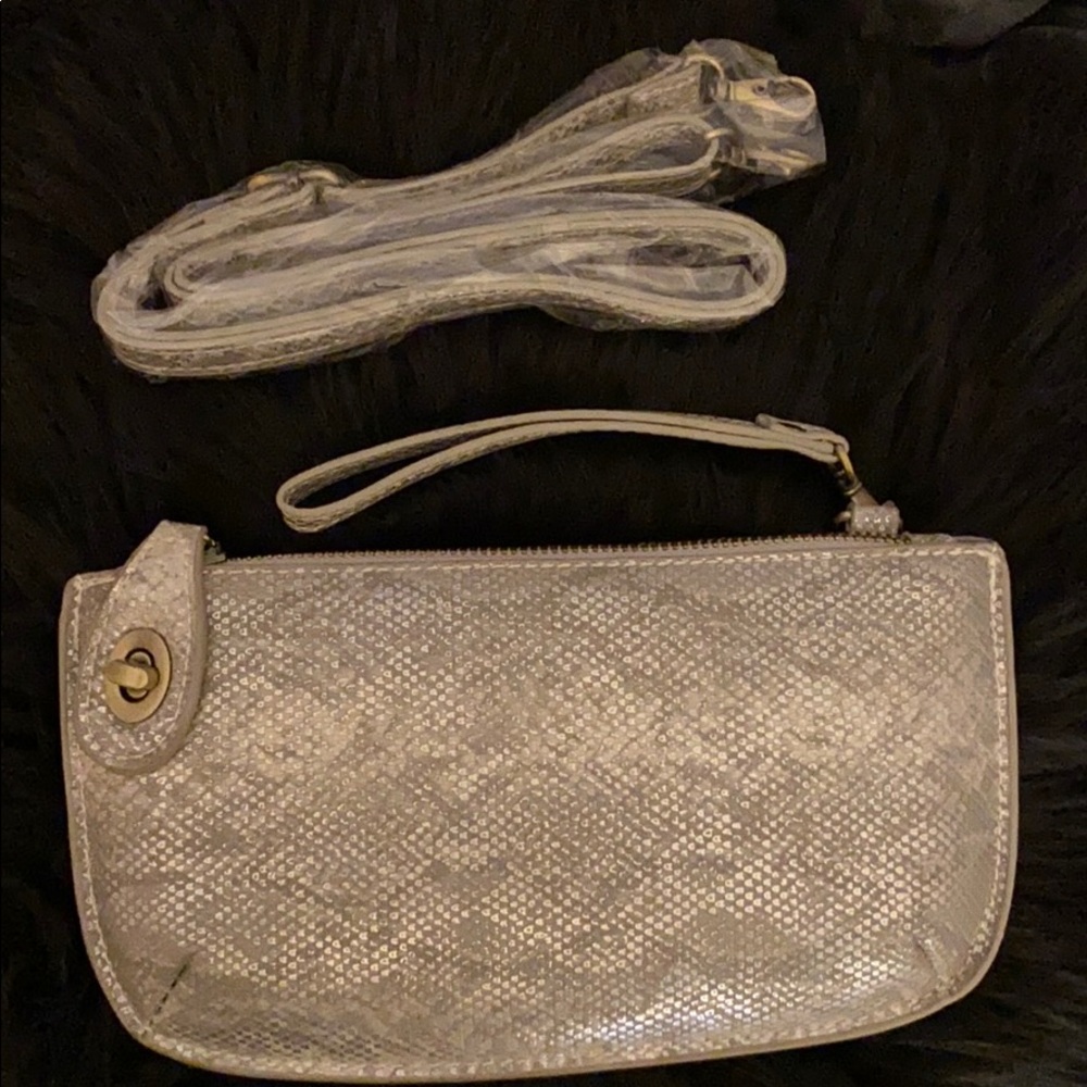 Snake Skin (faux) Wristlet/Shoulder Bag